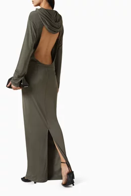 Buy Dion Lee Green Gathered Hoodie Dress in Viscose For Women Online |  Ounass Oman