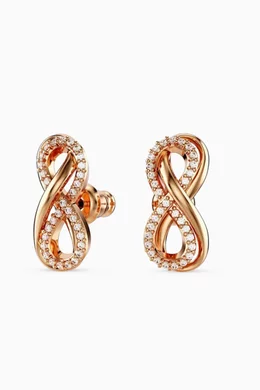 Rose gold infinity earrings shop