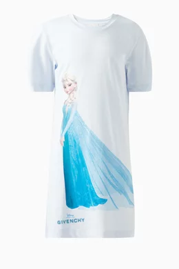 elsa t shirt dress Buy Givenchy Blue x Disney Elsa-print T-shirt Dress in Cotton For Girls  Online