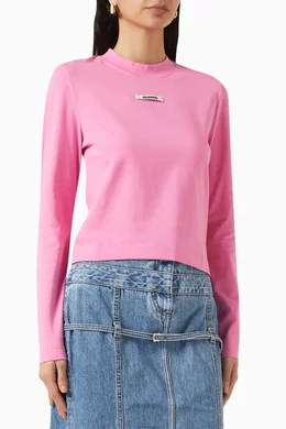 Buy Jacquemus Pink Le T-shirt Gros Grain in Cotton For Women