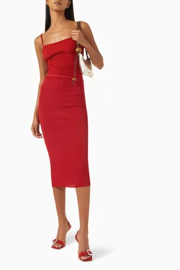 Buy Jacquemus Red La Haut Sierra Tank Top in Rib-knit For Women