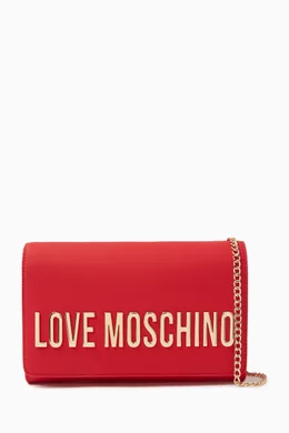 Buy Love Moschino Red Small Smart Daily Crossbody Bag in Faux Leather For Women Online Ounass Oman
