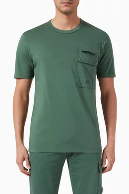 Buy C.P. Company Green 20 1 Flap Pocket T shirt in Cotton jersey For Men Online Ounass Oman