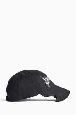 Buy Balenciaga Black DIY Metal Outline Baseball Cap in Cotton