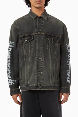 Buy Balenciaga Black Unisex DIY Metal Large-fit Jacket in