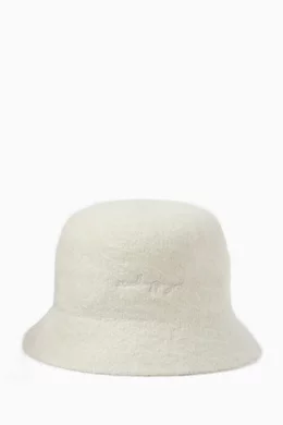 Buy Madhappy Neutral Classics Bucket Hat in Alpaca For Men  display picture 2