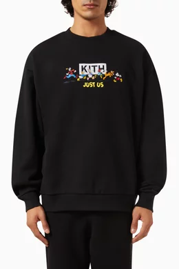 Buy Kith Black Kith x Mickey & Friends Family Sweatshirt in Cotton 