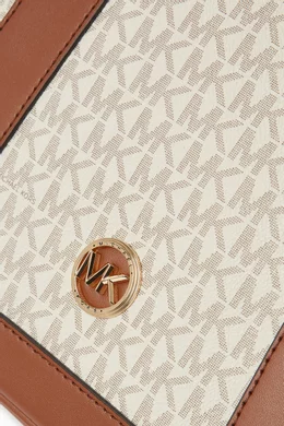 Buy Michael Kors Neutral Medium Luisa Signature Logo Satchel Bag in Coated canvas For Women Online Ounass Oman