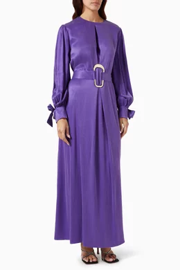 Buy SENNA Purple Annabel Belted Maxi Dress For Women Online | Ounass Oman