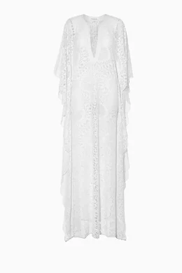 Buy Alexandra Miro White Waterfall Dress in Lace For Women Online | Ounass  Oman