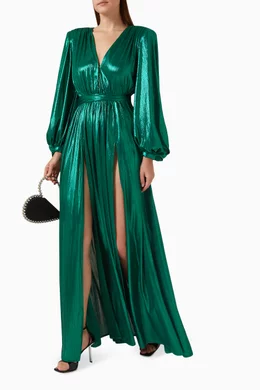 bronx and banco green dress Bronx AND Banco Bedouin Tiered Mini Dress main image 0
