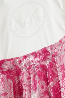Buy Michael Kors Kids Pink Sequin-embellished T-shirt Dress For Girls  Online | Ounass Oman