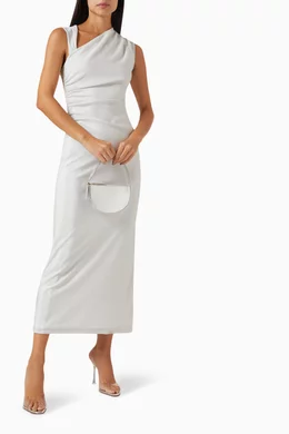 amiah knit dress reformation Buy Reformation Silver Amiah Draped Dress in Knit Fabric For Women Online