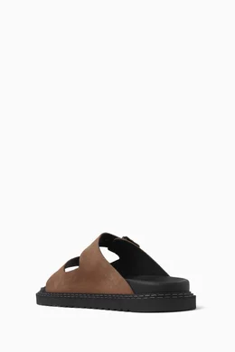Buy BOSS Neutral Cliff Twin strap Sandals in Suede For Men Online Ounass Oman