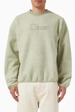 Buy Dime Green Classic Wave Polar Crewneck Sweatshirt For