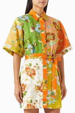 alemais hotel lamu spliced mini dress Buy ALEMAIS Multicolour Hotel Lamu Spliced Mini Dress in Linen For Women  Online