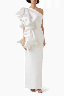 Buy Solace London Neutral Barney Maxi Dress in Twill For Women Online |  Ounass Oman
