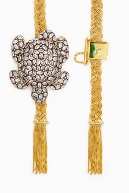Buy Begum Khan Yellow Tartaruga Crystal Belt in 24kt Gold  display picture 2