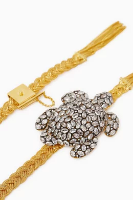 Begum Khan Tartaruga Belt Buy Begum Khan Yellow Tartaruga Crystal Belt in 24kt Gold  main image 4