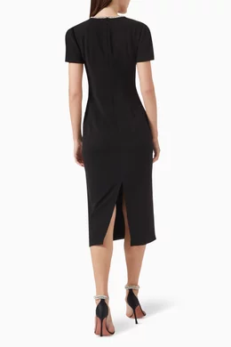 knee length dresses for ladies Self-Portrait Diamant Crepe Midi Dress  High-End Hire