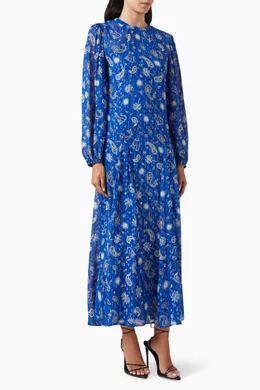 dvf kiara cotton maxi dress Paradis Dress in Indigo Dye