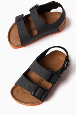Buy Birkenstock Black Milano Sandals in Birko-Flor® For Boys