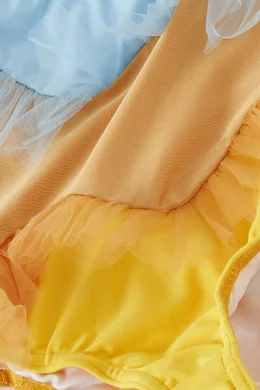 Buy Raspberry Plum Yellow Lana One-piece Swimsuit in Tulle For