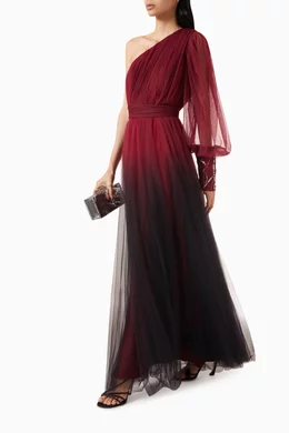 Buy NASS Burgundy One-shoulder Ombr Dress For Women Online | Ounass Oman