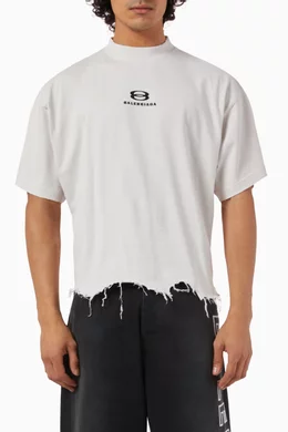 Buy Balenciaga White Unisex Unity Sports Icon Large Fit Cropped T