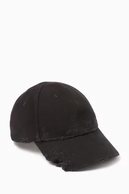 Buy Balenciaga Black Stencil Type Cap in Cotton Drill For UNISEX
