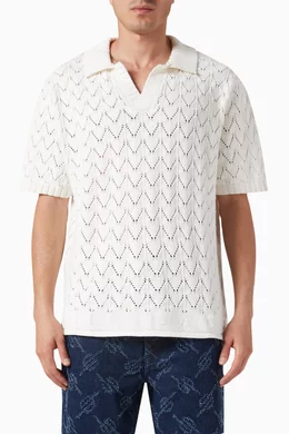 Buy Daily Paper White Yinka Polo Sweater in Cotton knit Online for Men Ounass Oman