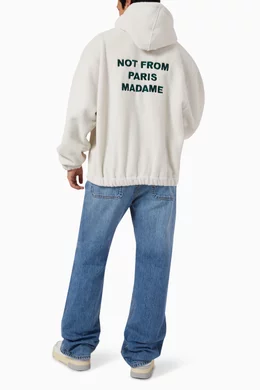 Buy Drole De Monsieur Neutral Le Hoodie Polaire Slogan in Cotton Fleece For Men Online Ounass Oman