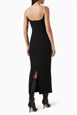 Buy Paris Georgia Black Heart Midi Dress in Stretch-fabric For Women Online  | Ounass Oman