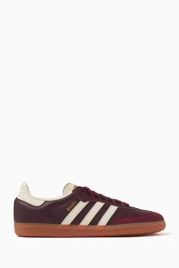 Buy adidas Burgundy Samba OG Sneakers in Leather For Women Online