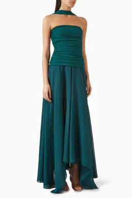 chats by c dam green dress Buy CHATS by C.DAM Green Deema Al Asadi Dress in Double Jersey Knit For  Women Online