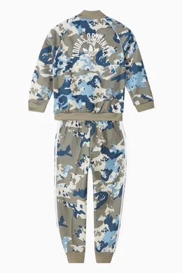 Buy adidas Grey Camo Tracksuit in Recycled Polyester For Boys Online Ounass Oman