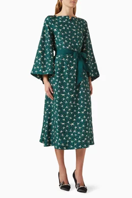 karl lagerfeld green dress Karl Lagerfeld Paris Cotton Striped Midi Shirtdress, Womens, 8, Fuchsia