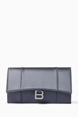 Buy Balenciaga Grey Small Hourglass Flat Pouch in Satin For Women Online Ounass Oman
