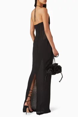 monot corset dress Monot Bustier Gown in Black