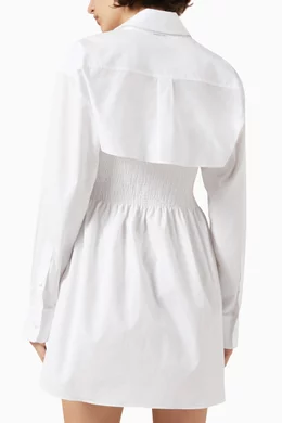 knee length dresses for ladies Smocked Mini Dress With Overshirt – Club21.com main image 0