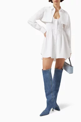 alexander wang smocked mini dress Buy Alexander Wang.t White Smocked Mini Dress with Overshirt For Women  Online