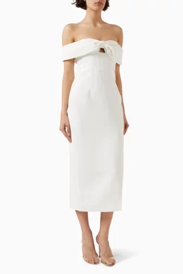 self portrait women's off shoulder bow dress Self Portrait Off Shoulder Bow Dress