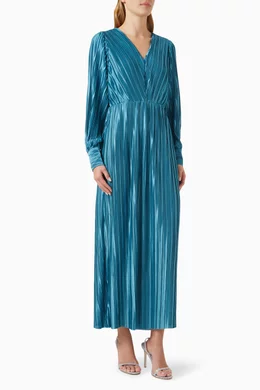 yas pleated maxi dress Buy Y.A.S Black Yasstorma Pleated Maxi Dress in Satin For Women Online