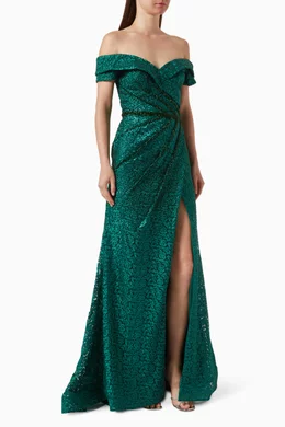 Basix embellished silk ball gown best sale