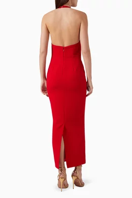 knee length dresses for ladies RUNAWAY THE LABEL, MANON MAXI DRESS