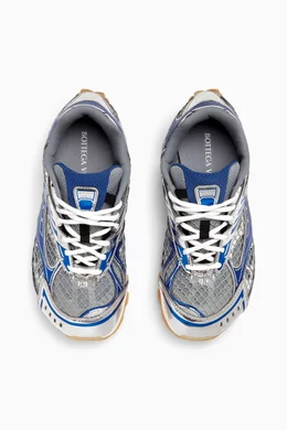 Buy Bottega Veneta Blue Orbit Sneakers in Technical Fishnet For