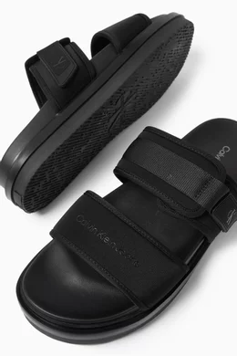 Buy Calvin Klein Jeans Black Double Band Sandals For Men Online