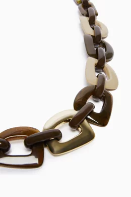 Buy Max Mara Brown Darma Chain Belt in Resin For Women  display picture 2
