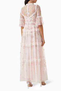 sachin and babi light blue dress Needle & Thread Sweetheart Lace Gown in White main image 1