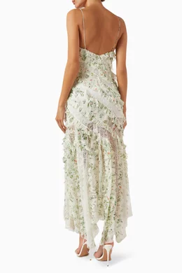 chinese dress ladies Monica - Ruffled Devoré Chiffon Maxi Dress main image 1